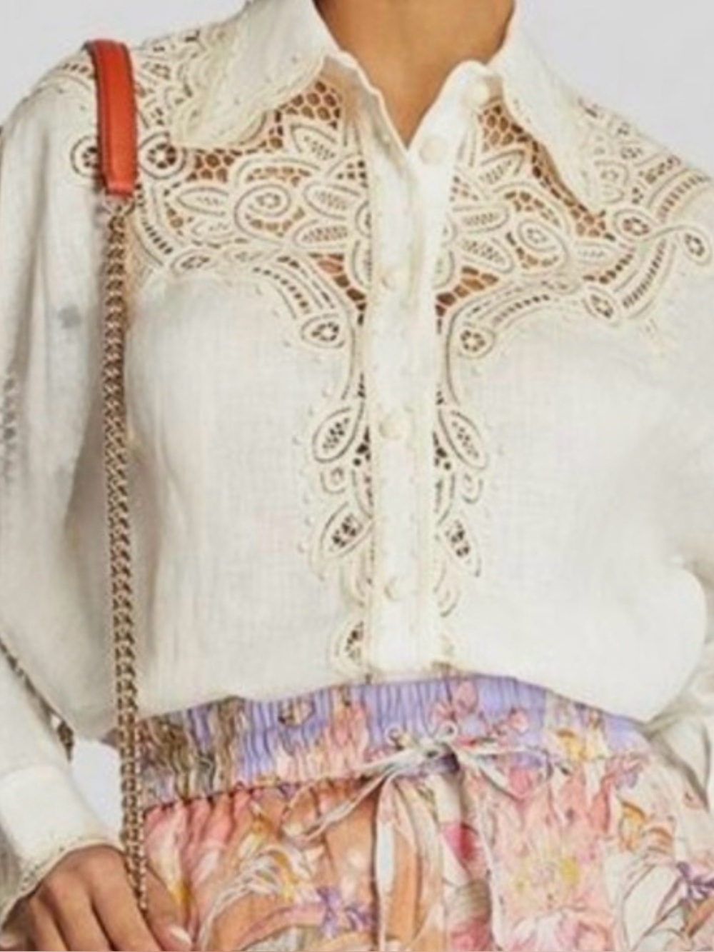 NWOT Caroline Constas Eyelet Lace Shirt